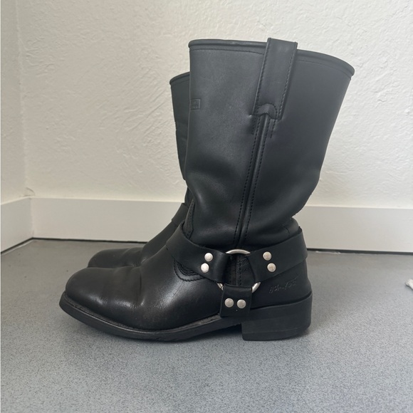 Black vintage 9M motorcycle biker boots - Picture 2 of 2